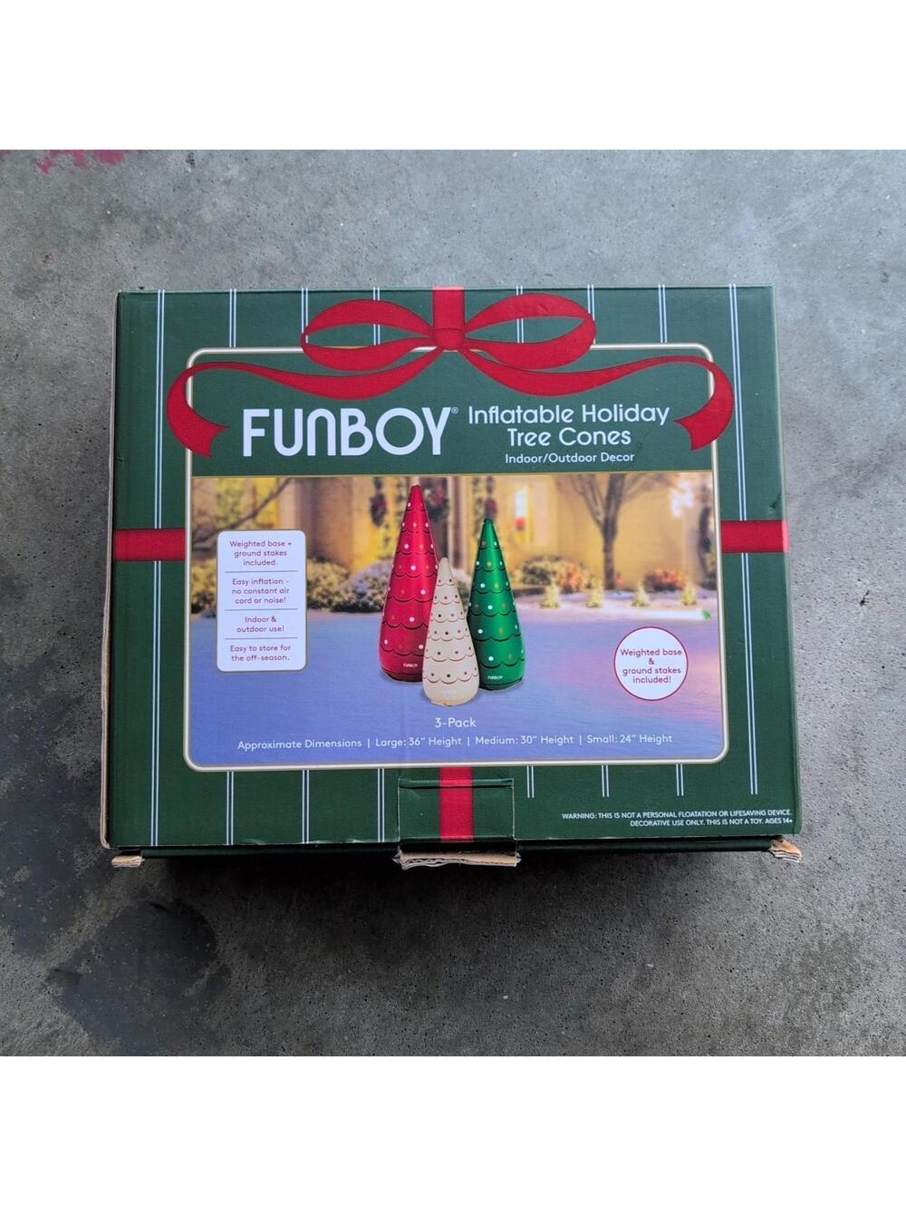 Funboy Inflatable Tree Cones  3-pack, Indoor & Outdoor Holiday Christmas